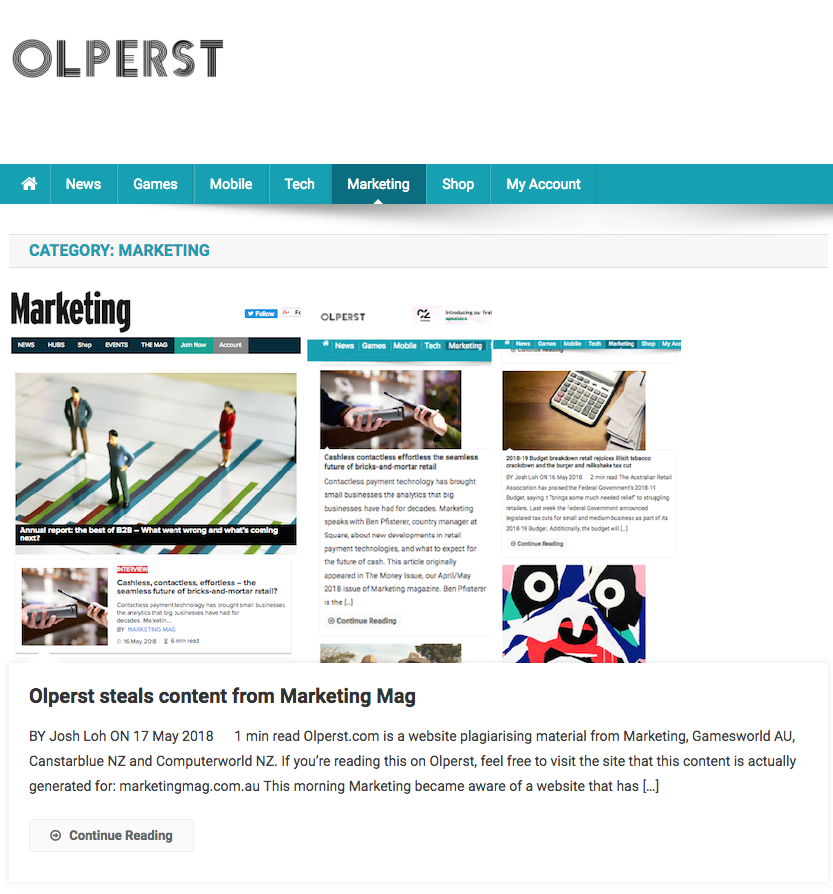 Olperst stealing content on Olperst